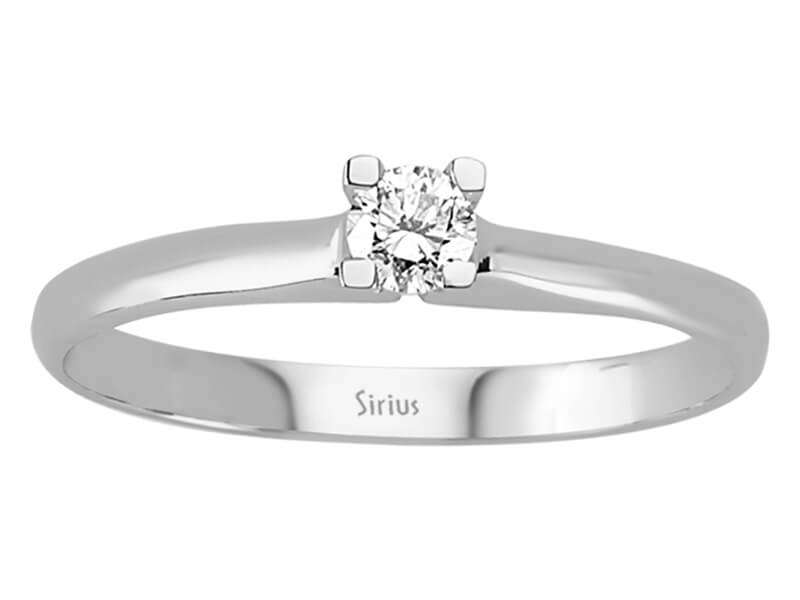 Weißgold-Ring mit 0,12 Karat laborgezüchtetem Diamanten - 14K 1,90g - hochwertiger Schmuck von Rosy Lab Diamonds