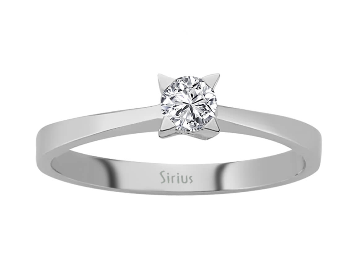 Bague en Or Blanc avec diamant de laboratoire Taille Brillant Rond – 14 K, 1,60 g – Bijoux haut de gamme de Rosy Lab Diamonds