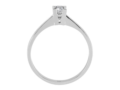 Weißgold-Ring mit einem laborgezüchteten Diamanten im Rundschliff