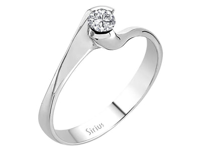 Weißgold-Ring mit einem laborgezüchteten Diamanten im Rundschliff