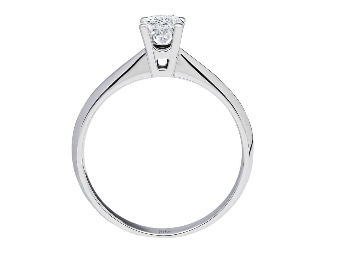 Bague solitaire en Or Blanc avec diamant cultivé en laboratoire – 14 K, 2,35 g – Bijoux haut de gamme de Rosy Lab Diamonds