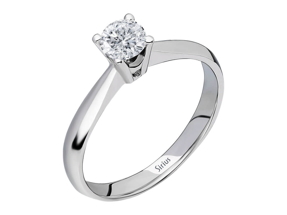 Weißgold-Solitärring mit 1 laborgezüchtetem Diamanten