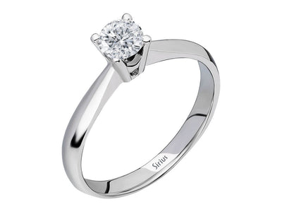 Weißgold-Solitärring mit 1 laborgezüchtetem Diamanten