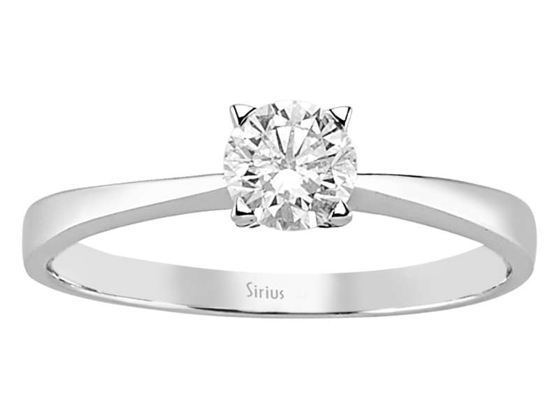 Eleganter Weißgold-Solitärring mit 1 laborgezüchtetem Diamanten