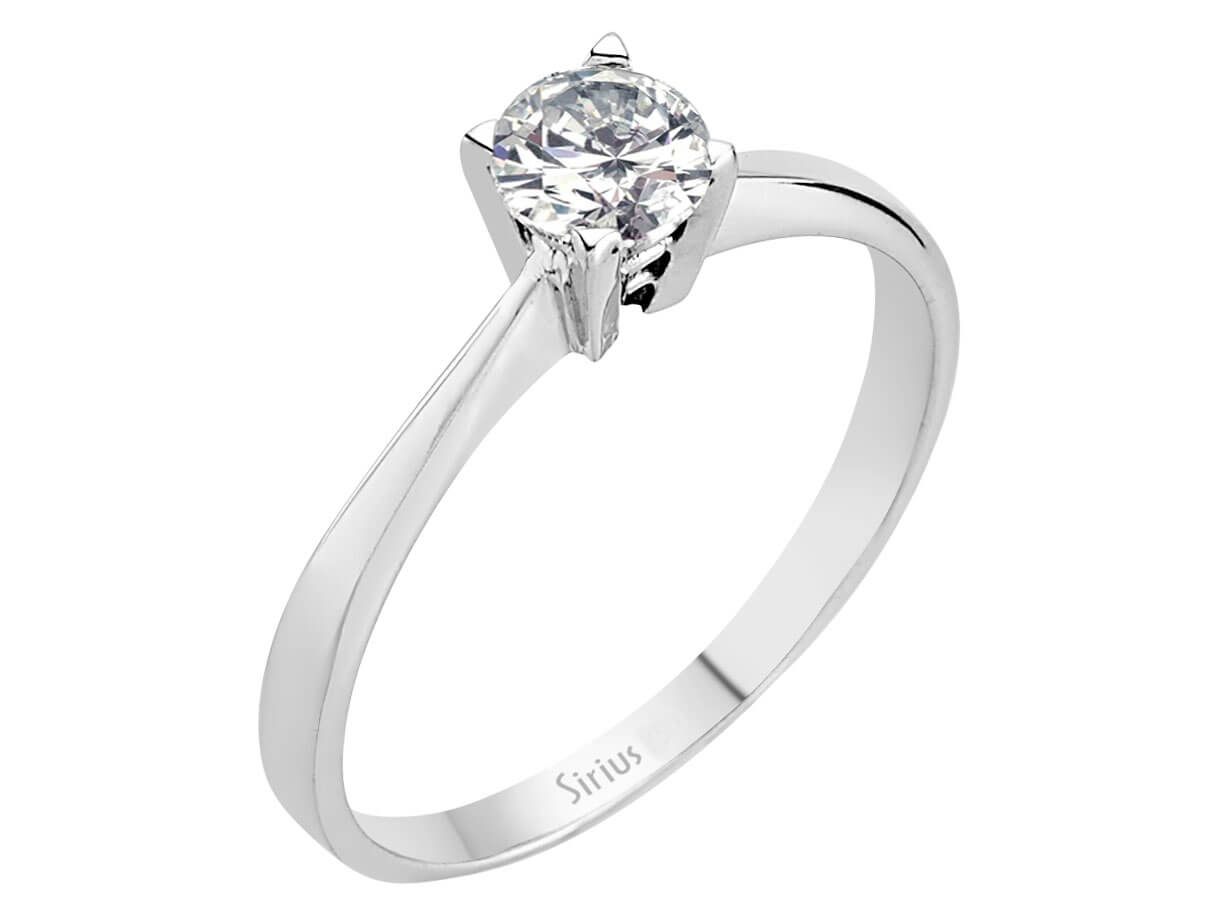Eleganter Weißgold-Solitärring mit 1 laborgezüchtetem Diamanten