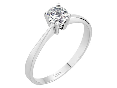 Eleganter Weißgold-Solitärring mit 1 laborgezüchtetem Diamanten