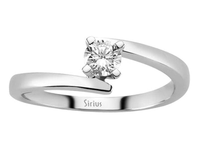 Moderner Weißgold-Solitärring mit 1 laborgezüchtetem Diamanten