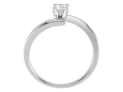 Moderner Weißgold-Solitärring mit 1 laborgezüchtetem Diamanten