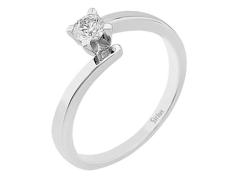 Moderner Weißgold-Solitärring mit 1 laborgezüchtetem Diamanten