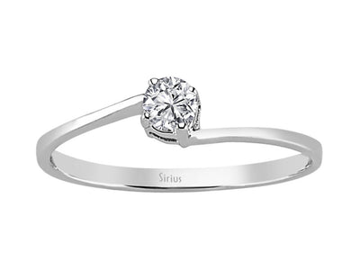 Dezenter Weißgold-Solitärring mit 1 laborgezüchtetem Diamanten