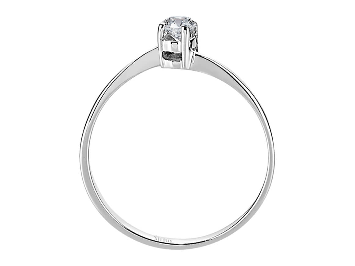 Dezenter Weißgold-Solitärring mit 1 laborgezüchtetem Diamanten
