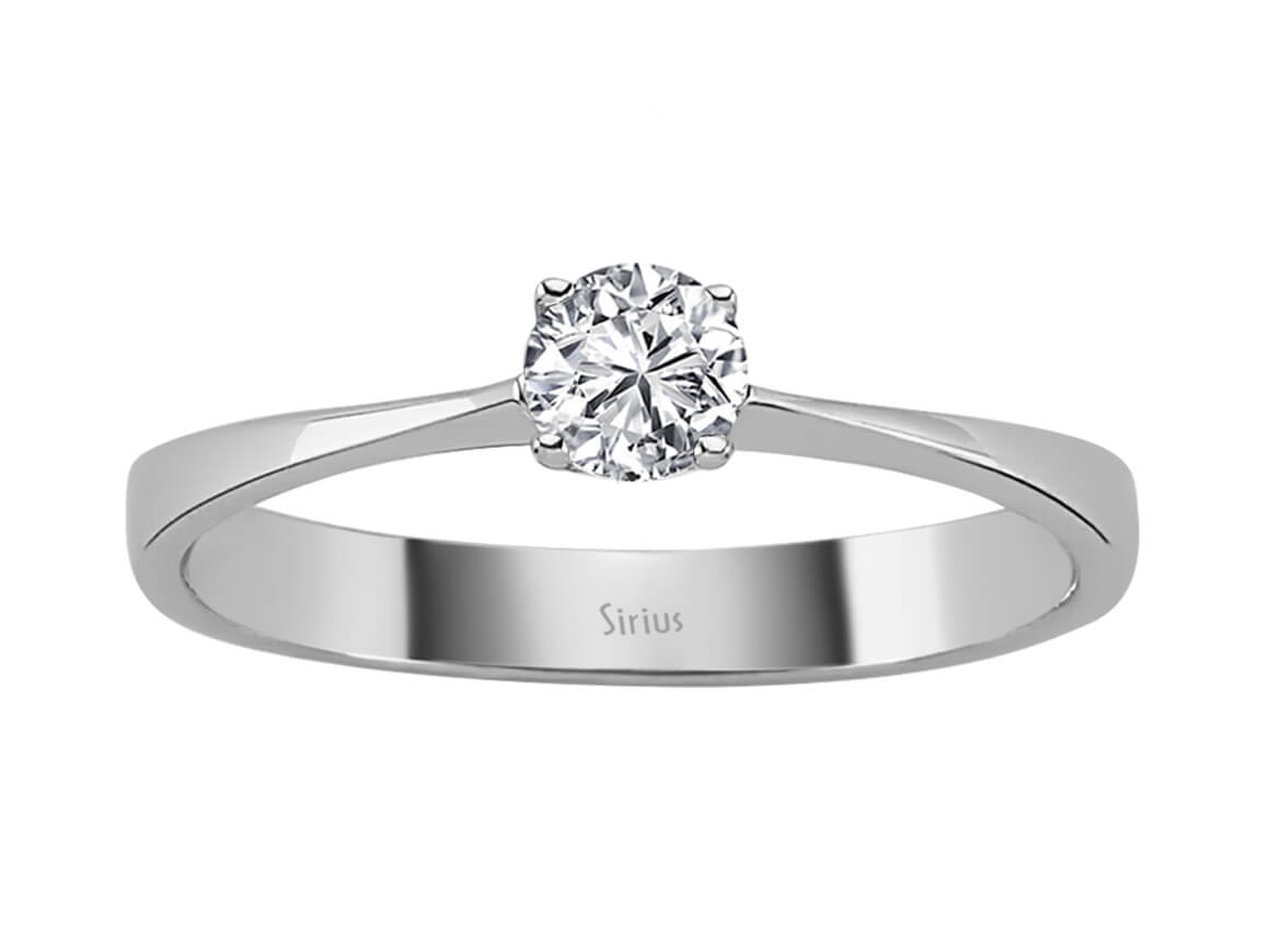 Weißgold-Solitärring mit 1 laborgezüchtetem Diamanten