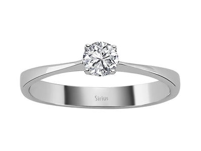 Weißgold-Solitärring mit 1 laborgezüchtetem Diamanten