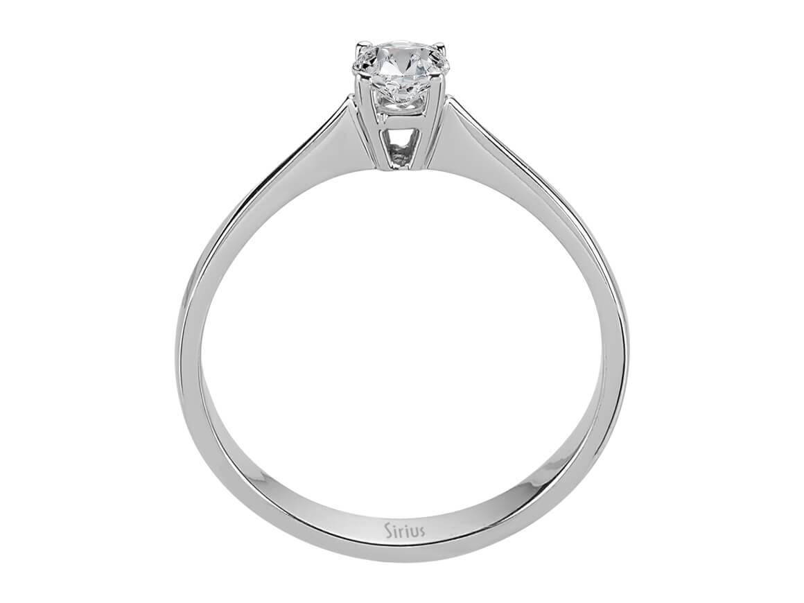 Weißgold-Solitärring mit 1 laborgezüchtetem Diamanten