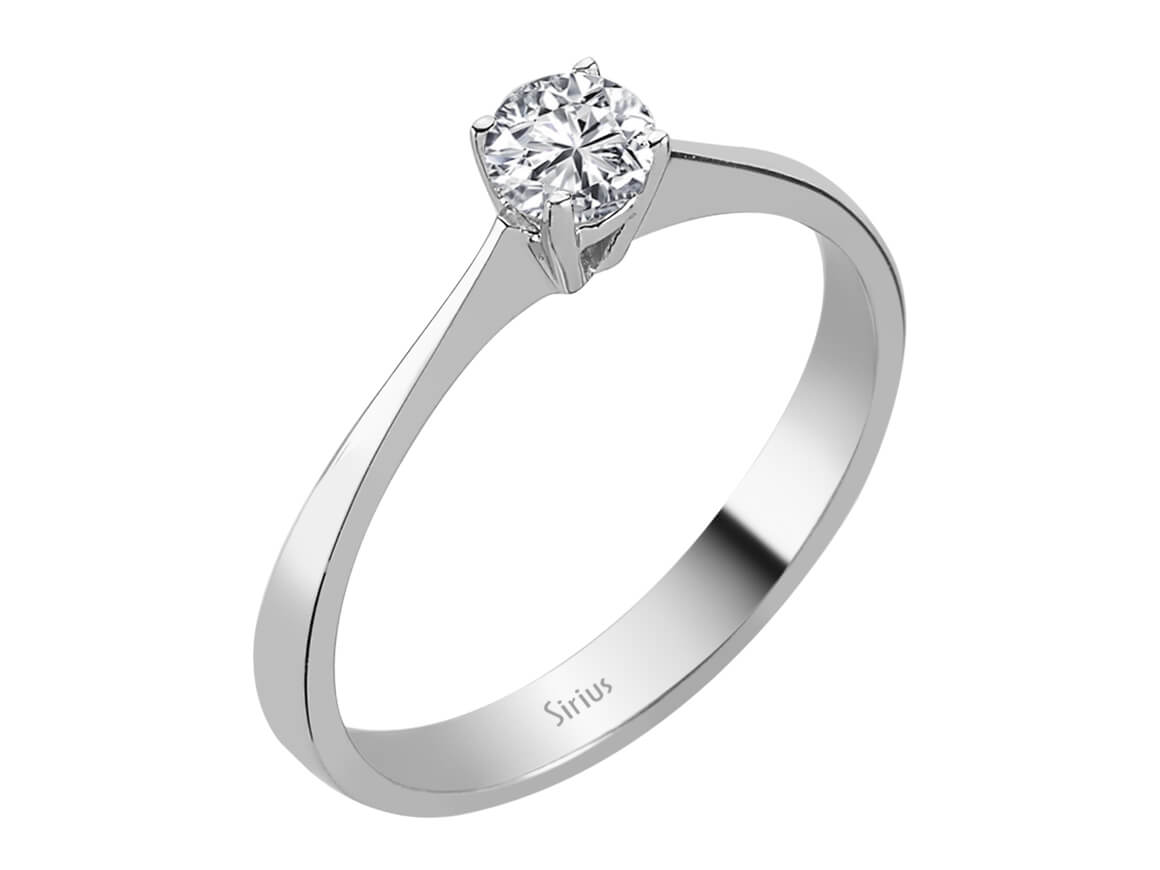 Bague solitaire en Or Blanc avec diamant de laboratoire - 14 K, 2,15 g - Bijoux haut de gamme de Rosy Lab Diamonds