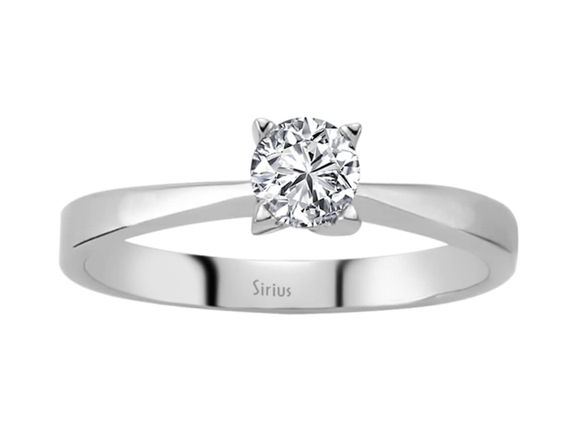 Weißgold-Solitärring mit 1 laborgezüchtetem Diamanten