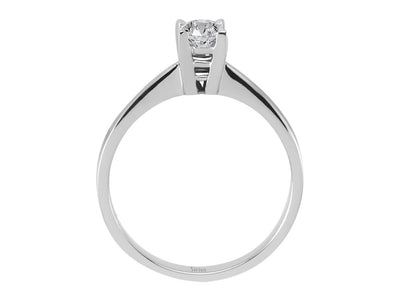 Weißgold-Solitärring mit 1 laborgezüchtetem Diamanten