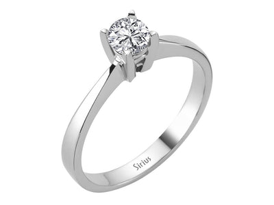Weißgold-Solitärring mit 1 laborgezüchtetem Diamanten