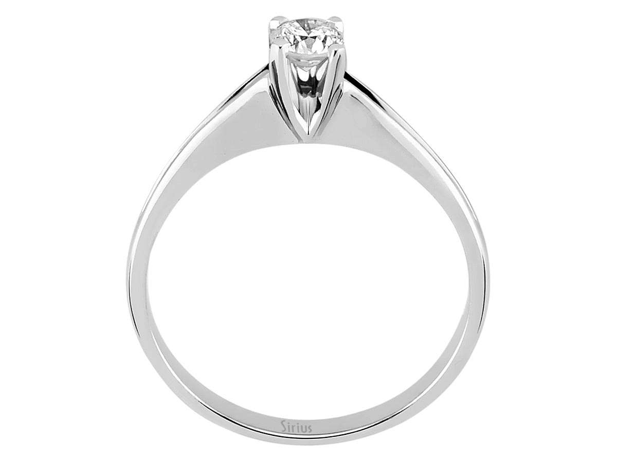 Klassischer Weißgold-Solitärring mit 1 laborgezüchtetem Diamanten