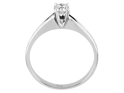 Klassischer Weißgold-Solitärring mit 1 laborgezüchtetem Diamanten