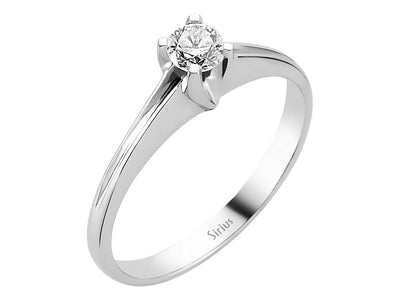 Klassischer Weißgold-Solitärring mit 1 laborgezüchtetem Diamanten