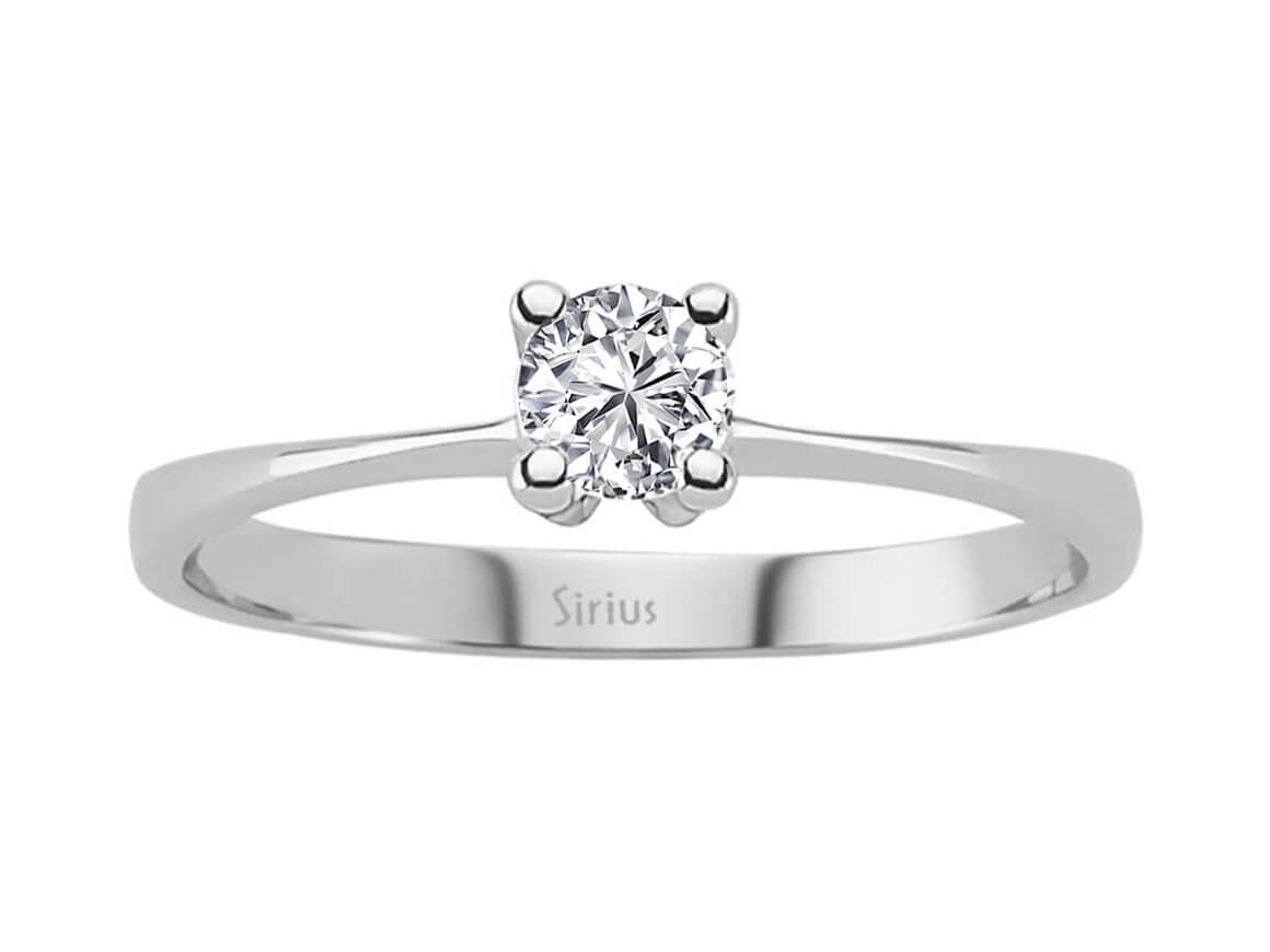 Weißgold-Solitärring mit 1 laborgezüchtetem Diamanten