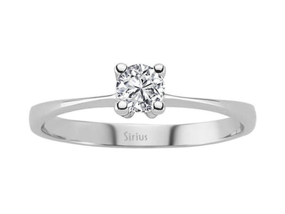 Weißgold-Solitärring mit 1 laborgezüchtetem Diamanten