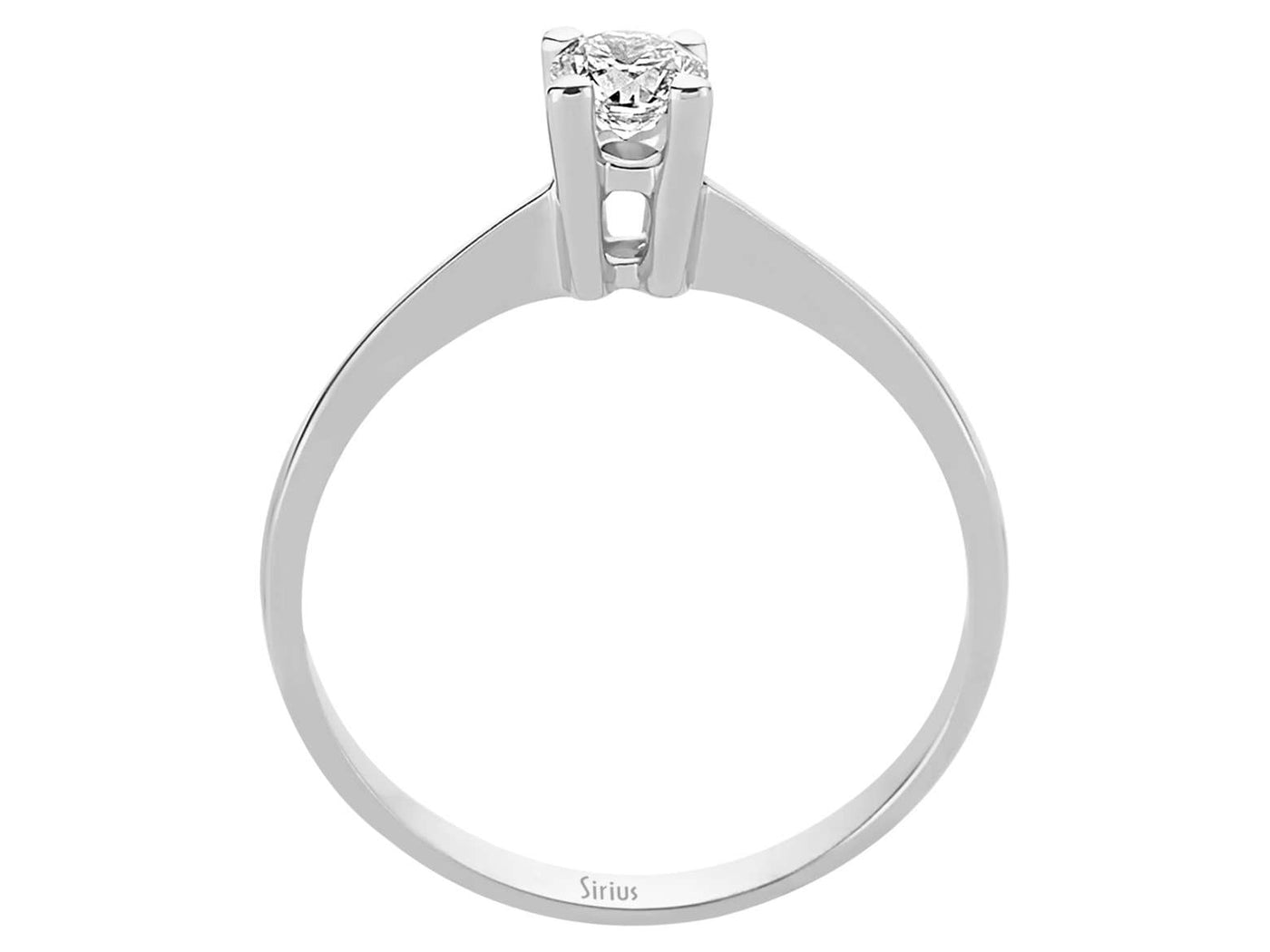 Laboratuvar üretimi pırlantalı Beyaz Altın tektaş yüzük - 14K 1,95 g - Rosy Lab Diamonds’tan yüksek kaliteli Mücevher