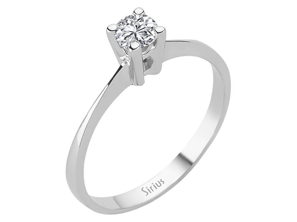 Laboratuvar üretimi pırlantalı Beyaz Altın tektaş yüzük - 14K 1,95 g - Rosy Lab Diamonds’tan yüksek kaliteli Mücevher