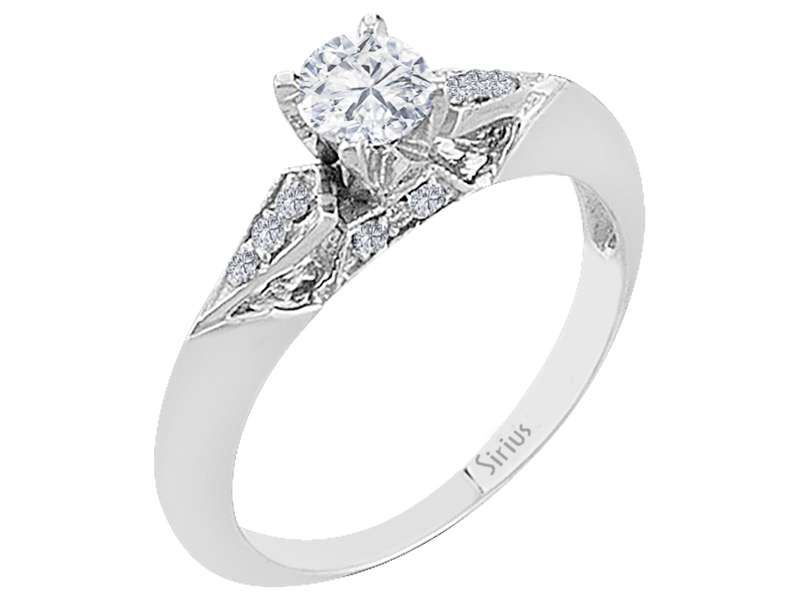 Laboratuvar üretimi pırlantalı Beyaz Altın tektaş yüzük - 14 ayar 3,50 g - Rosy Lab Diamonds’tan kaliteli Mücevher