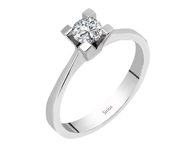 Weißgold-Solitärring mit 1 laborgezüchtetem Diamanten