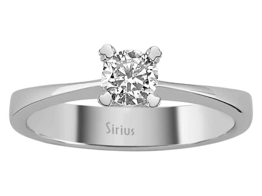 Klassischer Weißgold-Solitärring mit 1 laborgezüchtetem Diamanten