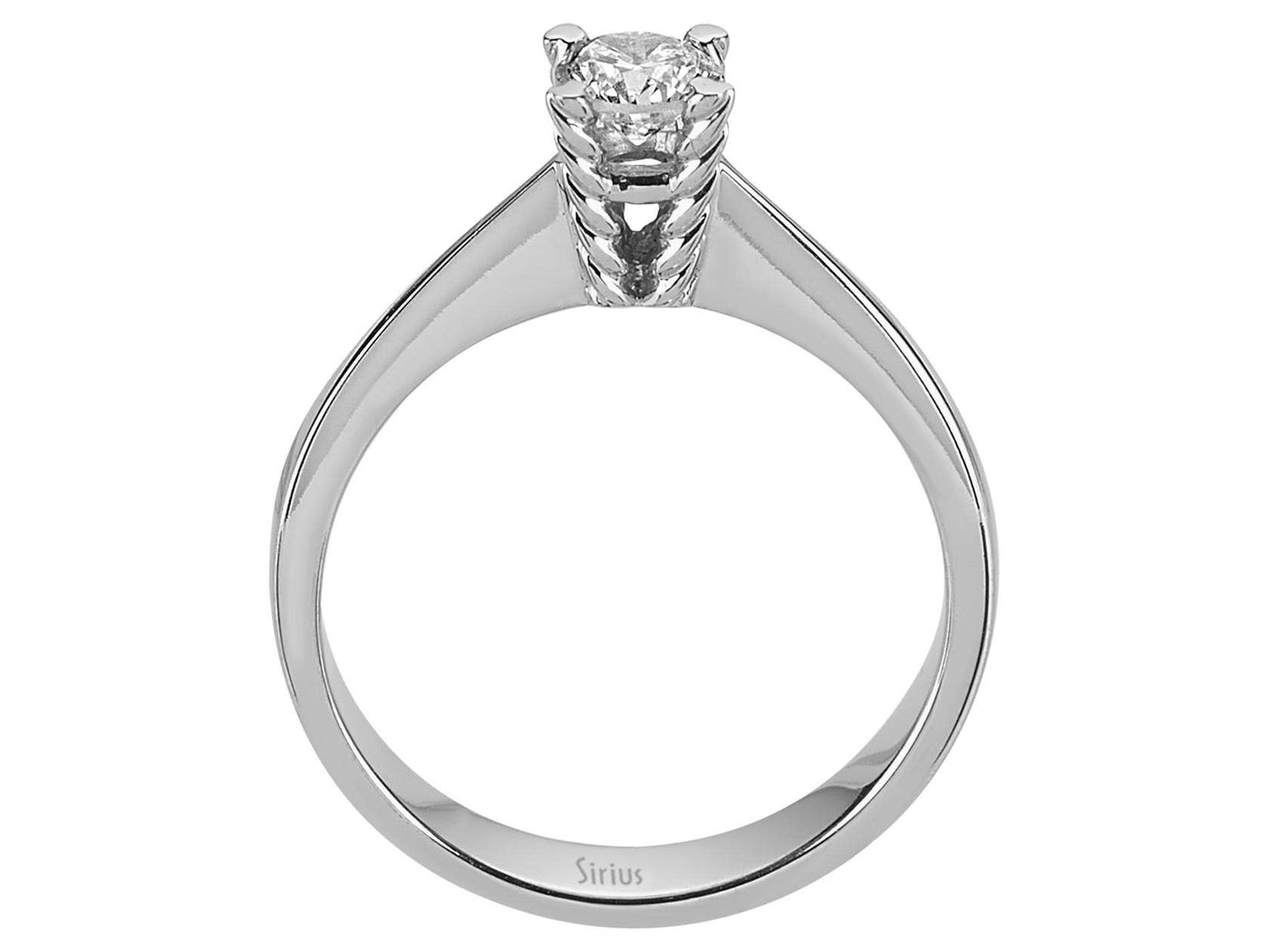 Klassischer Weißgold-Solitärring mit 1 laborgezüchtetem Diamanten