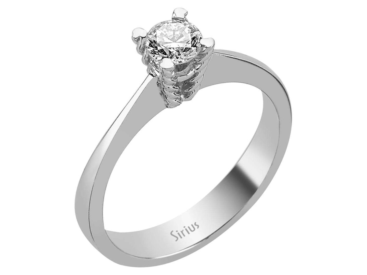 Or Blanc – Bague solitaire avec diamant de laboratoire – 14 K, 3,50 g – Bijoux haut de gamme de Rosy Lab Diamonds