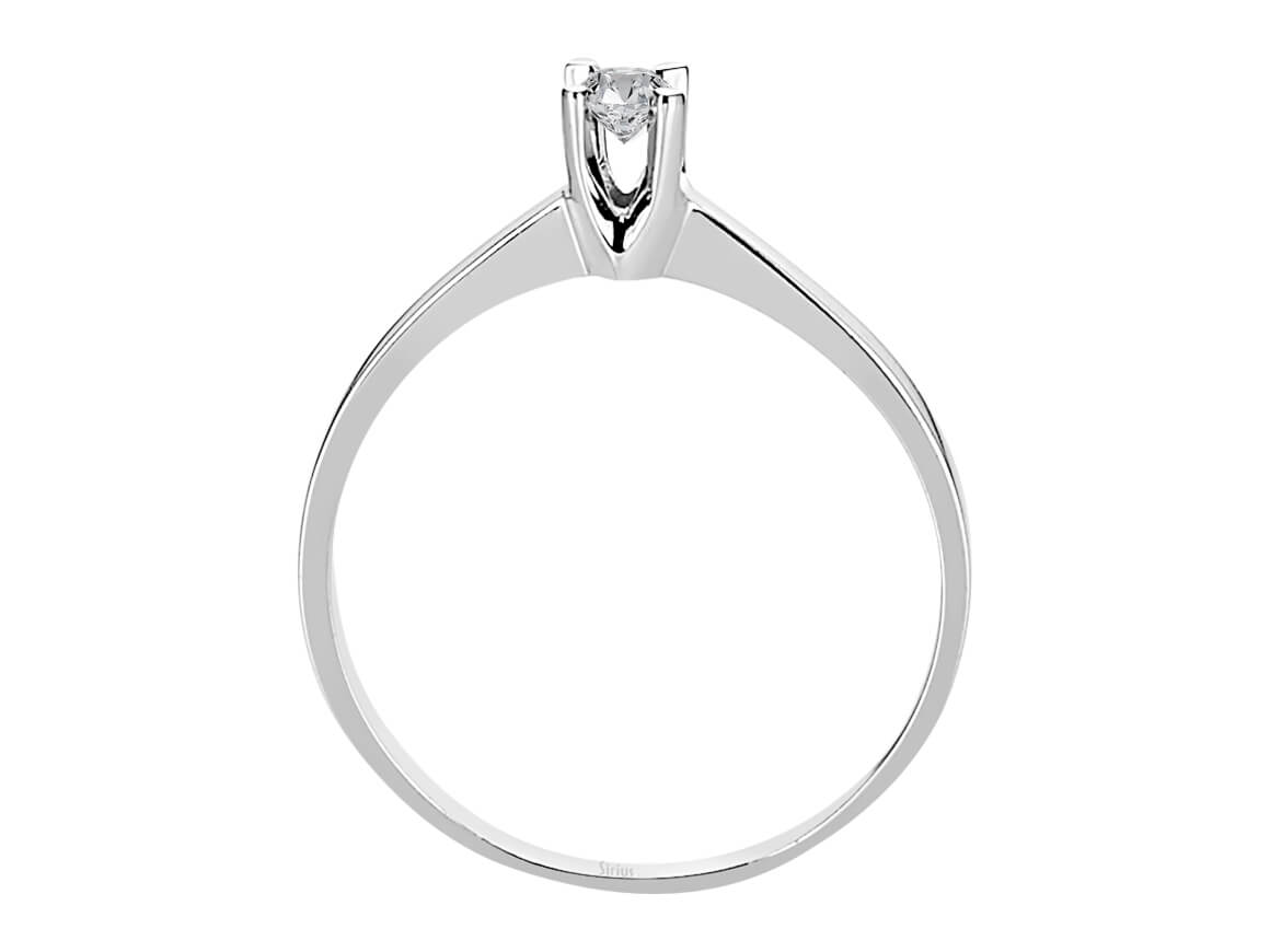 Klassischer Solitär-Ring aus 14K Weißgold mit 1 rund geschliffenem laborgezüchtetem Diamanten