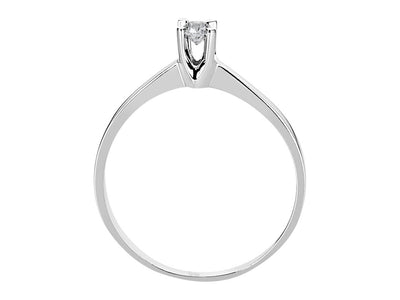Klassischer Solitär-Ring aus 14K Weißgold mit 1 rund geschliffenem laborgezüchtetem Diamanten