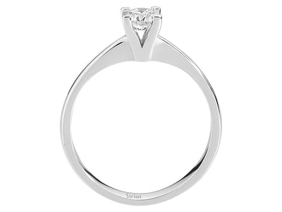 Eleganter Labordiamant Solitär-Ring aus 14K Weißgold mit 1 rund geschliffenem Diamanten