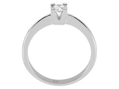 Schlichter Labordiamant Solitär-Ring aus 14K Weißgold mit 1 rund geschliffenem Diamanten