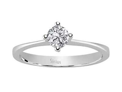 Klassischer Labordiamant Solitär-Ring aus 14K Weißgold mit 1 rund geschliffenem Diamanten