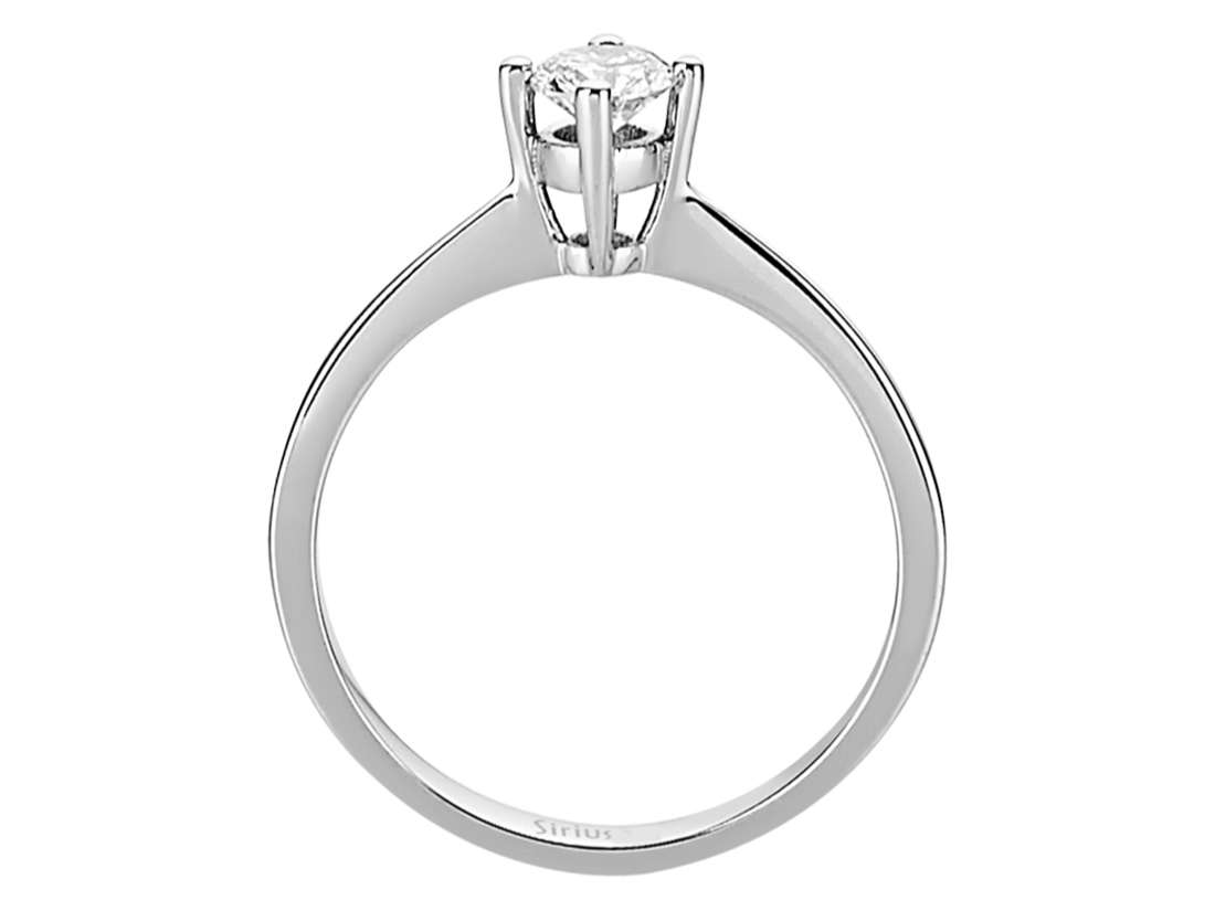 Klassischer Labordiamant Solitär-Ring aus 14K Weißgold mit 1 rund geschliffenem Diamanten