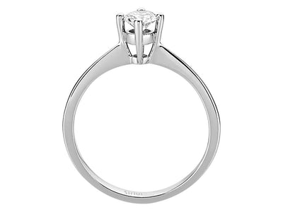 Klassischer Labordiamant Solitär-Ring aus 14K Weißgold mit 1 rund geschliffenem Diamanten