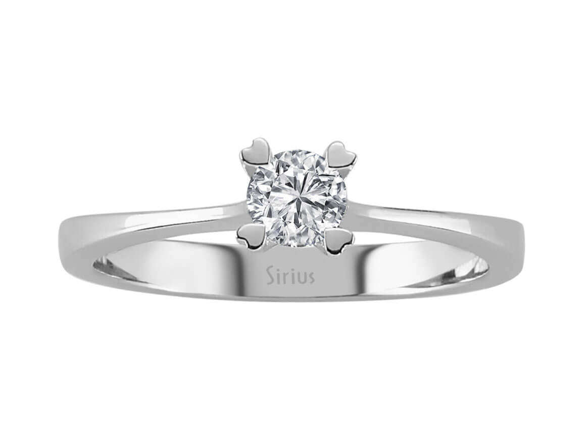 Eleganter Labordiamant Solitär-Ring aus 18K Weißgold mit 1 rund geschliffenem Diamanten