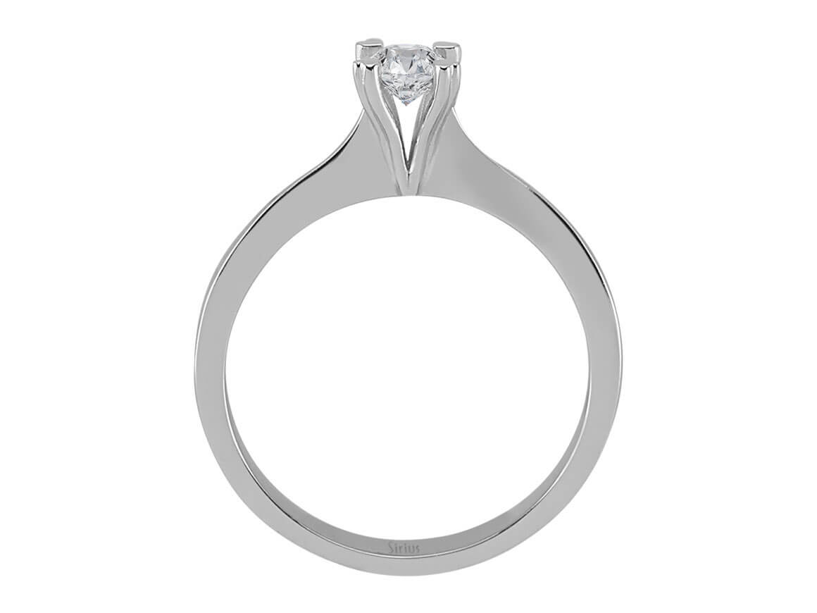 Eleganter Labordiamant Solitär-Ring aus 18K Weißgold mit 1 rund geschliffenem Diamanten