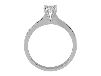 Eleganter Labordiamant Solitär-Ring aus 18K Weißgold mit 1 rund geschliffenem Diamanten