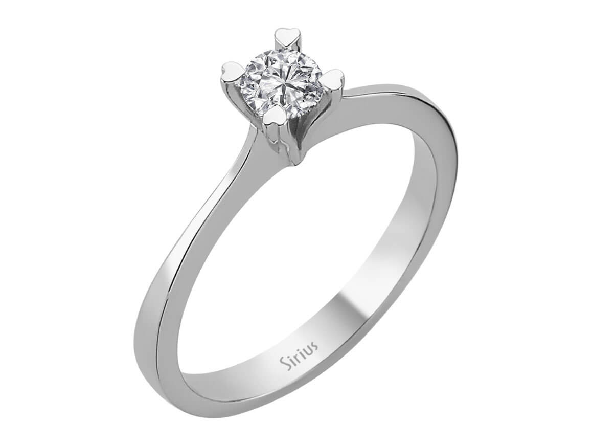 Eleganter Labordiamant Solitär-Ring aus 18K Weißgold mit 1 rund geschliffenem Diamanten
