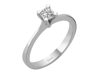 Eleganter Labordiamant Solitär-Ring aus 18K Weißgold mit 1 rund geschliffenem Diamanten