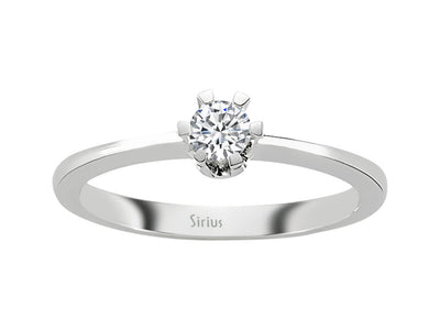 Zeitloser Labordiamant Solitär-Ring aus 18K Weißgold mit 1 rund geschliffenem Diamanten