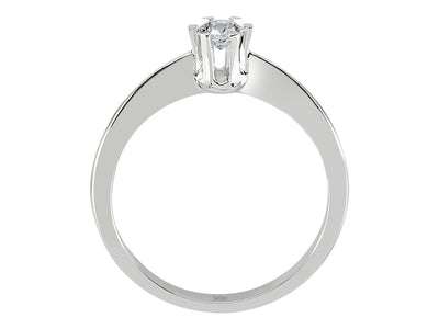 Zeitloser Labordiamant Solitär-Ring aus 18K Weißgold mit 1 rund geschliffenem Diamanten