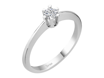 Zeitloser Labordiamant Solitär-Ring aus 18K Weißgold mit 1 rund geschliffenem Diamanten