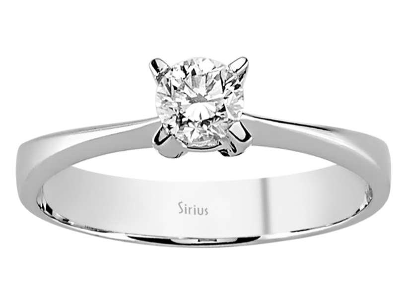 Klassischer Labordiamant Solitär-Ring aus 14K Weißgold mit 1 rund geschliffenem Diamanten
